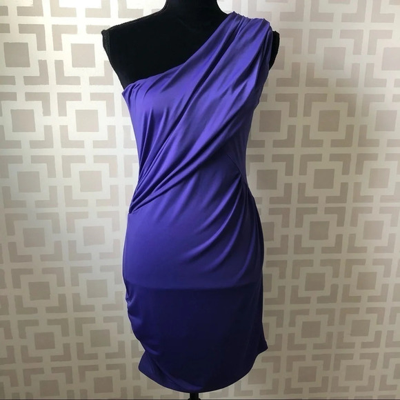 Vici Very J One Shoulder Cocktail Dress Purple M Wedding Guest Party Cocktail - Picture 1 of 6